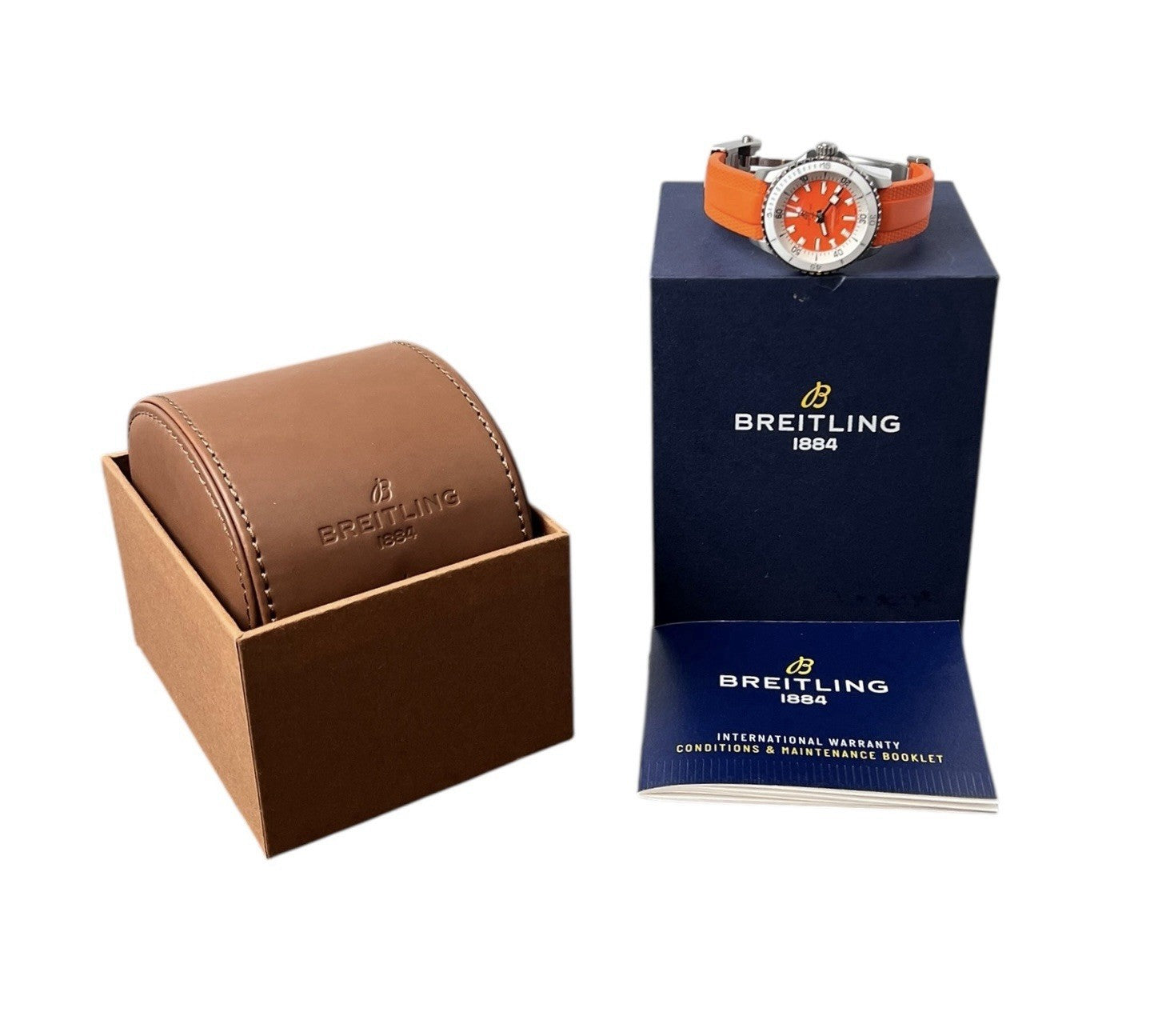 Breitling Superocean Stainless Steel Orange Dial 36mm Unisex Watch A17377