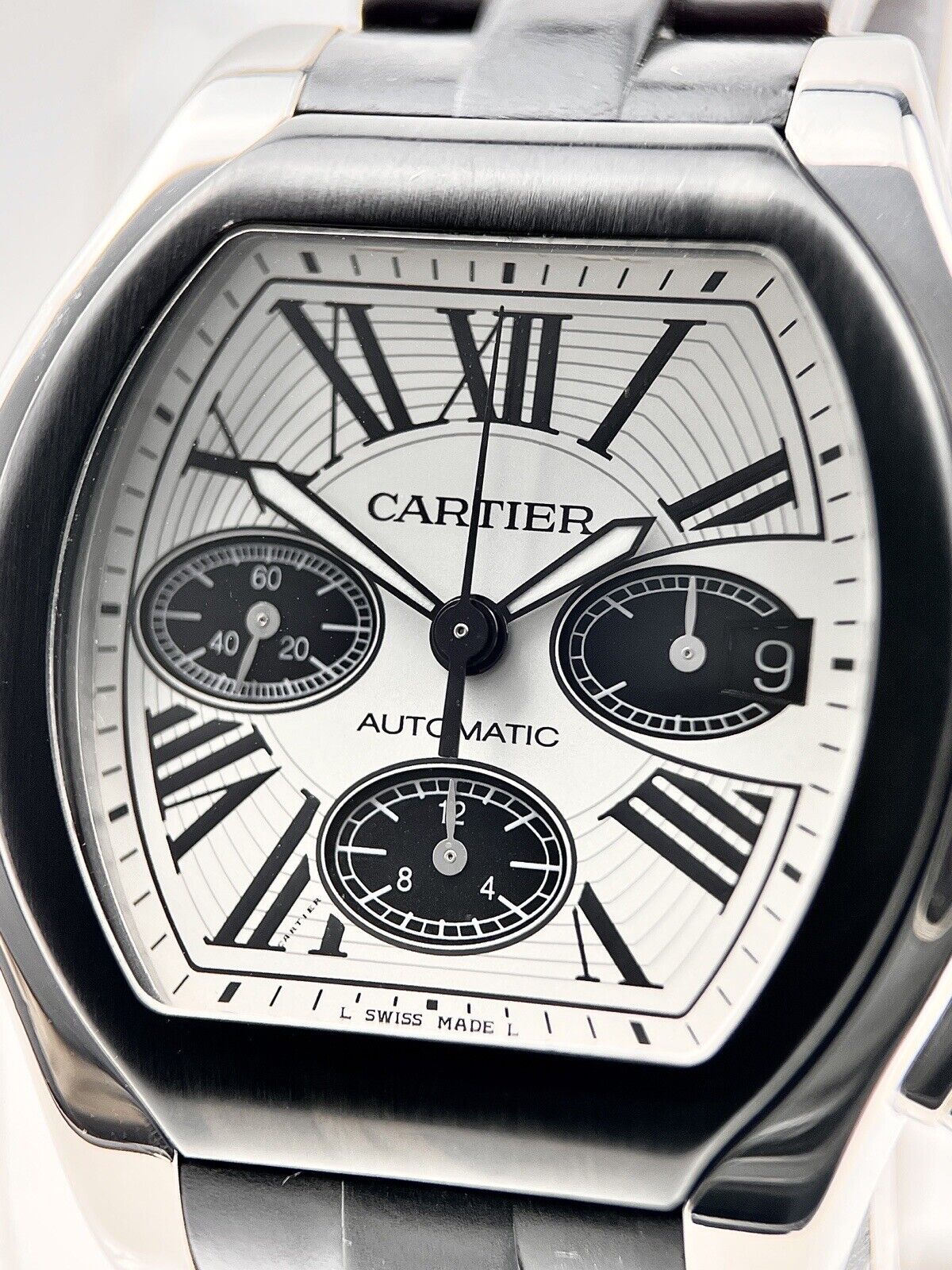 Cartier Roadster XL Rubber Strap Automatic Men’s Watch W6206020 Chronograph Date