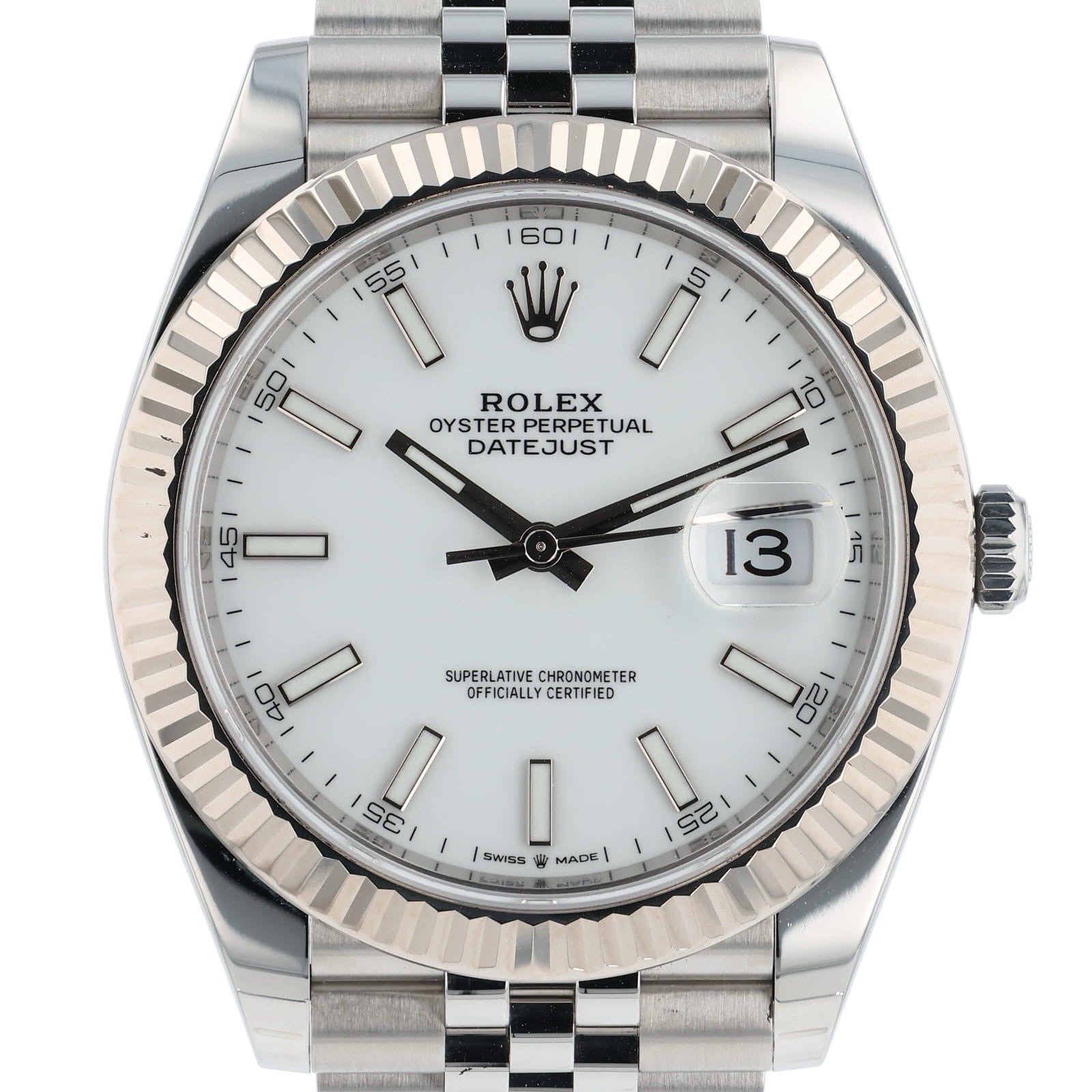 Rolex Datejust Stainless Steel White Dial 41mm Automatic Men’s Watch 126334