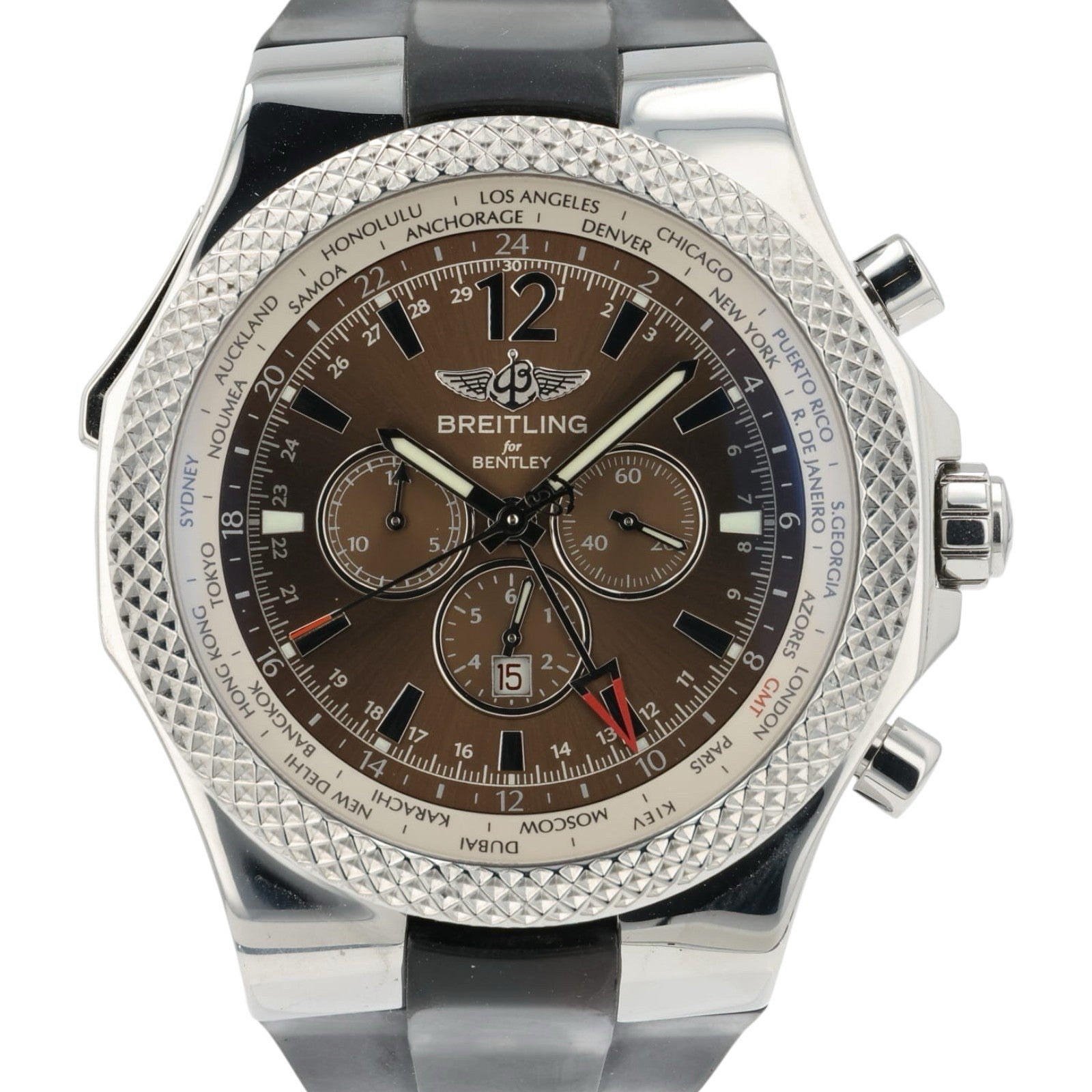 Breitling Bentley GMT Brown Dial Stainless Steel 49mm Automatic Mens A47362