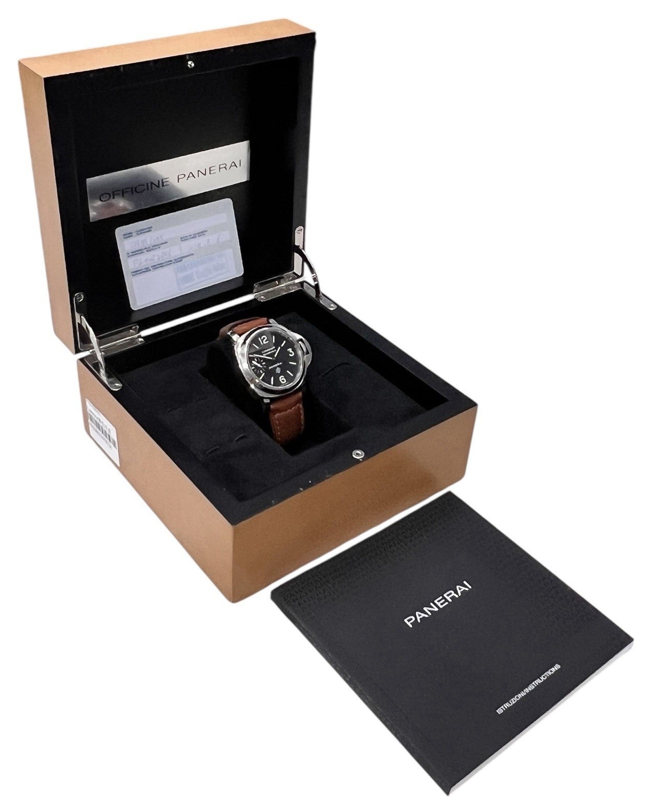 Panerai Luminor Marina Steel Black Dial 44mm Manual Wind Men's Watch PAM01005