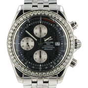 Breitling Chronograph Diamond Bezel Black Dial 44mm Automatic Men’s Watch A13356