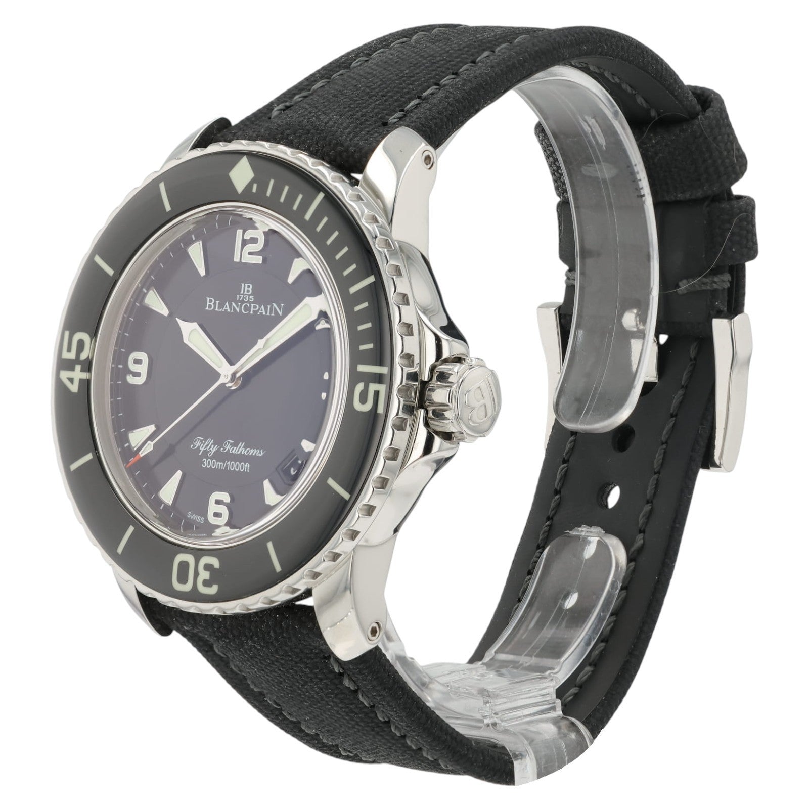 Blancpain Fifty Fathoms Black Dial Steel 45mm Automatic Mens Watch 5015-1130-52A