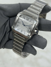 Cartier Santos Stainless Steel Silver Dial 39mm Automatic Mens Watch WSSA0018