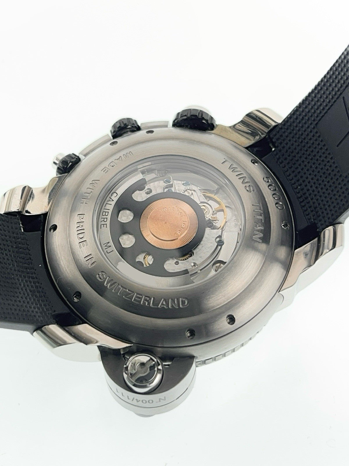 Michel Jordi Twins Titan Titanium Black Dial 48mm Auto Men’s Watch - Full Set