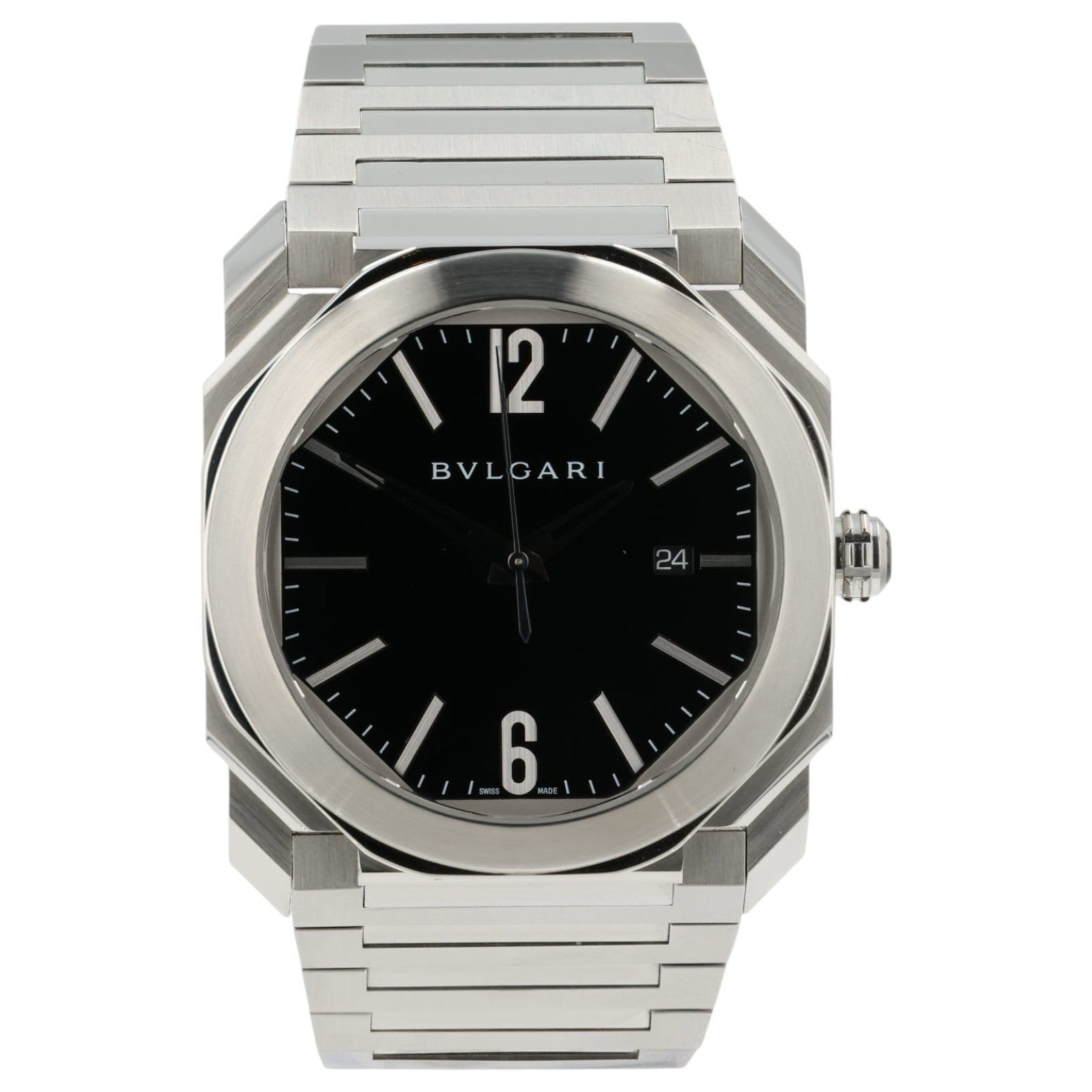 Bvlgari Octo Black Dial Stainless Steel 41mm Automatic Movement Mens Watch BG041