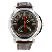 Gerald Genta Arena Bi Retro Steel Carbon Dial 46mm Automatic Mens Watch BSP.Y.10