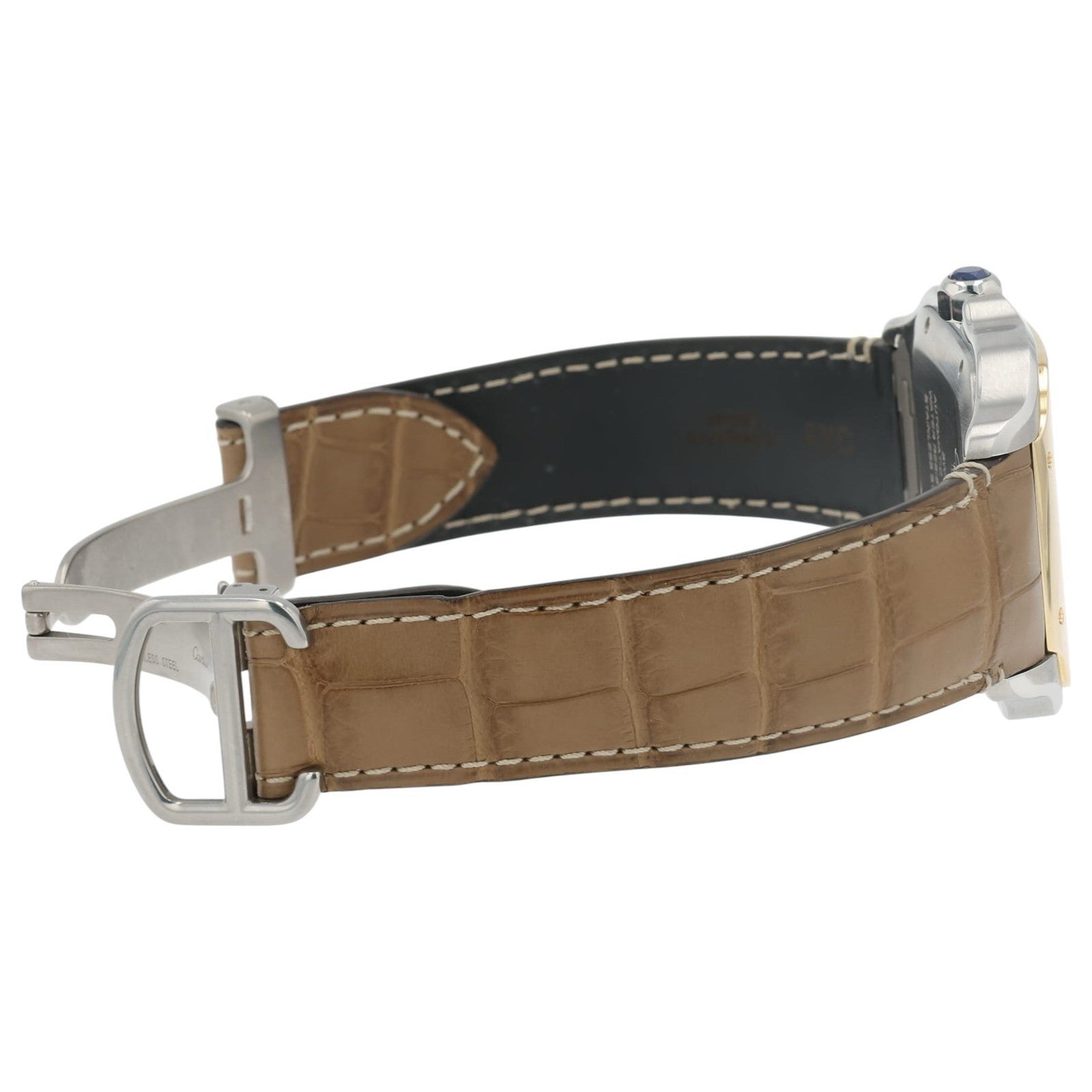 Cartier Santos Silver Dial Gold & Steel 39x47mm Manual Wind Men’s Watch W2SA0006