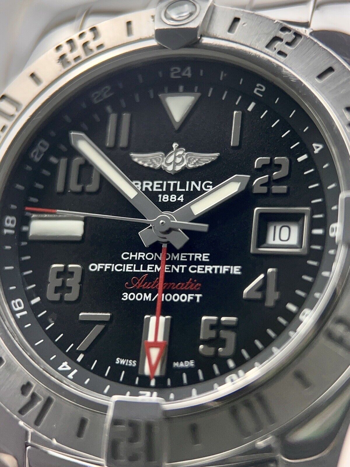 Breitling Avenger II GMT Steel 43mm Black A32390 Bracelet Automatic Box & Papers