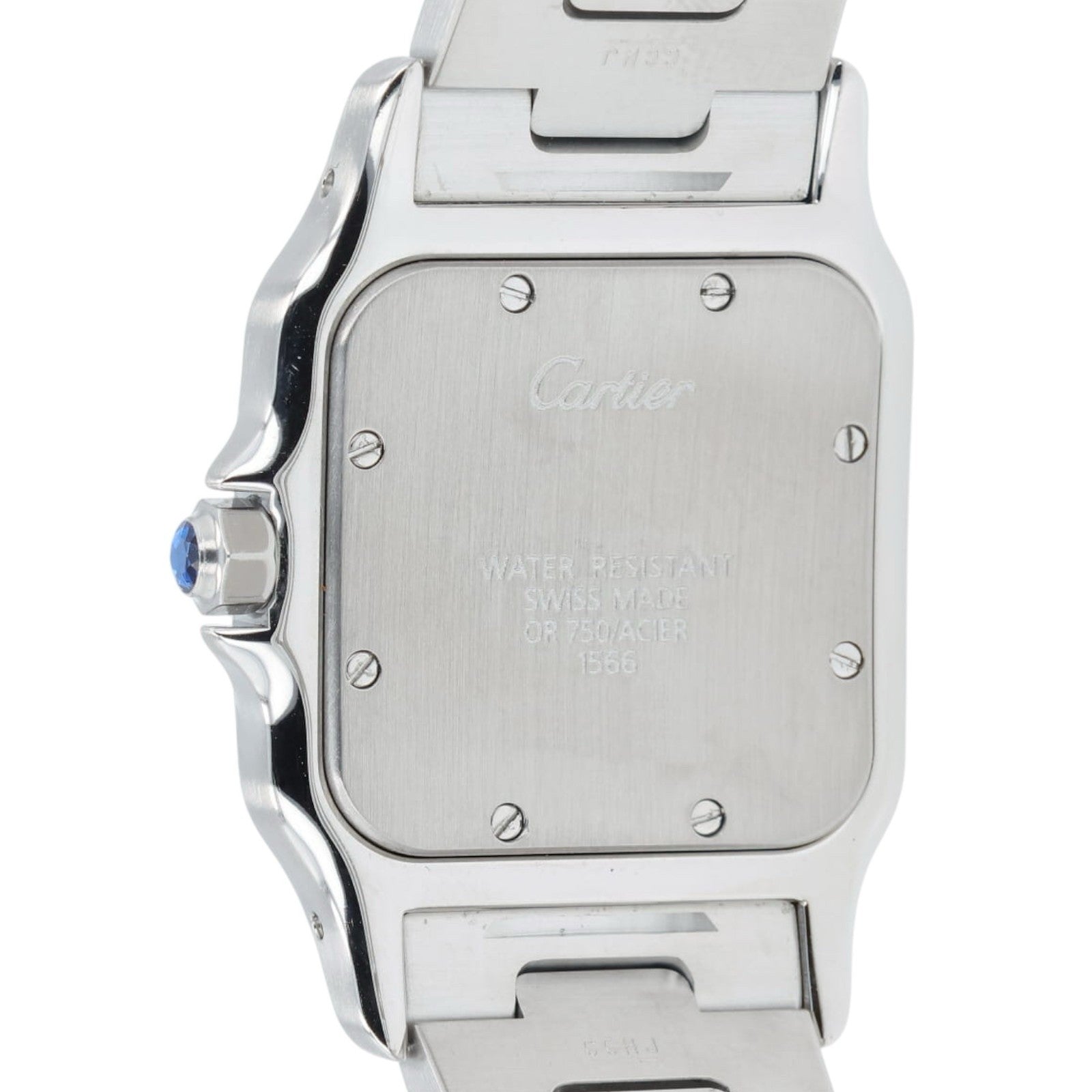 Cartier Santos Galbee Silver Dial Gold & Steel 29mm Quartz Unisex Watch 1566