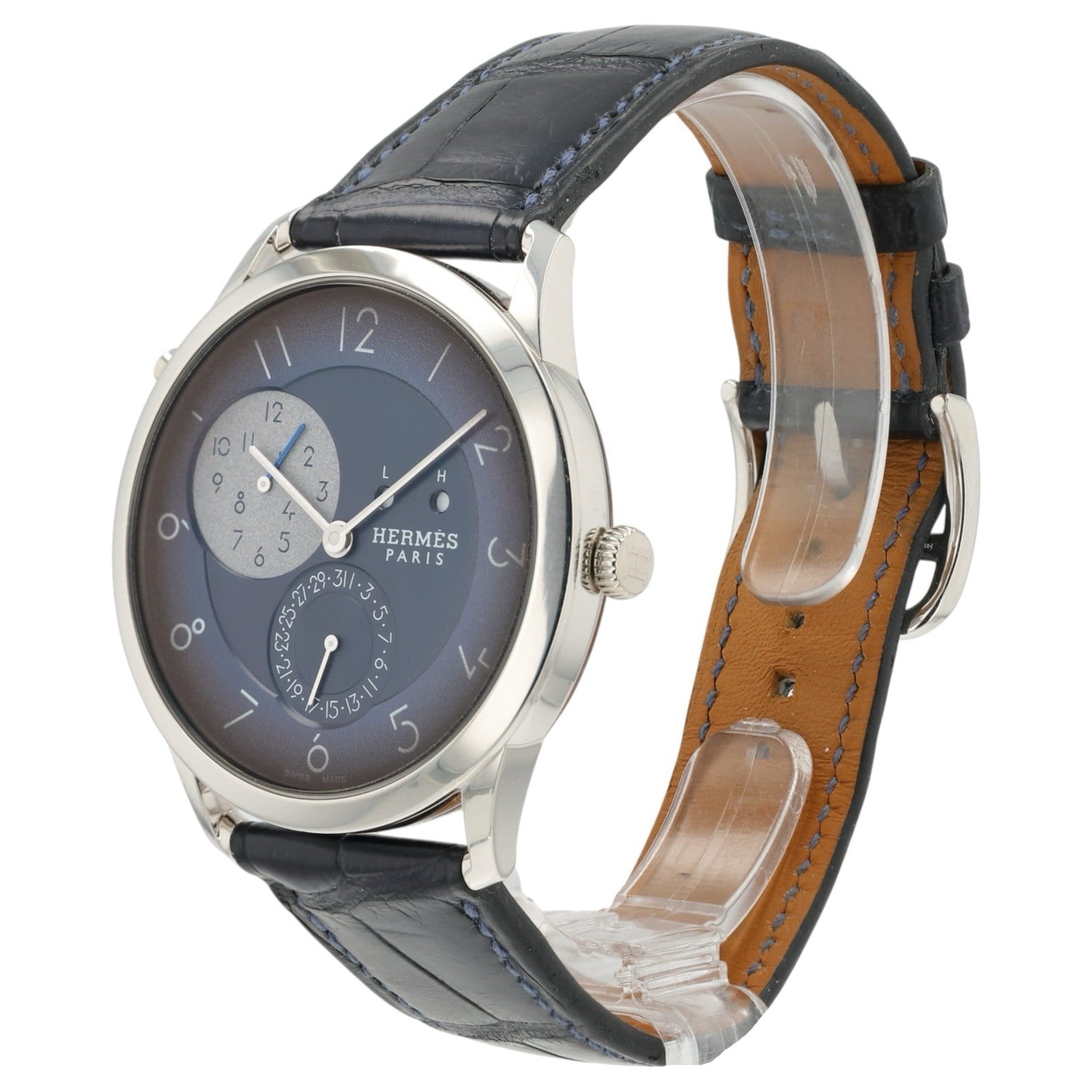 Hermes Slim GMT Hodinkee Blue Dial Stainless Steel 39.5mm Automatic Men’s Watch