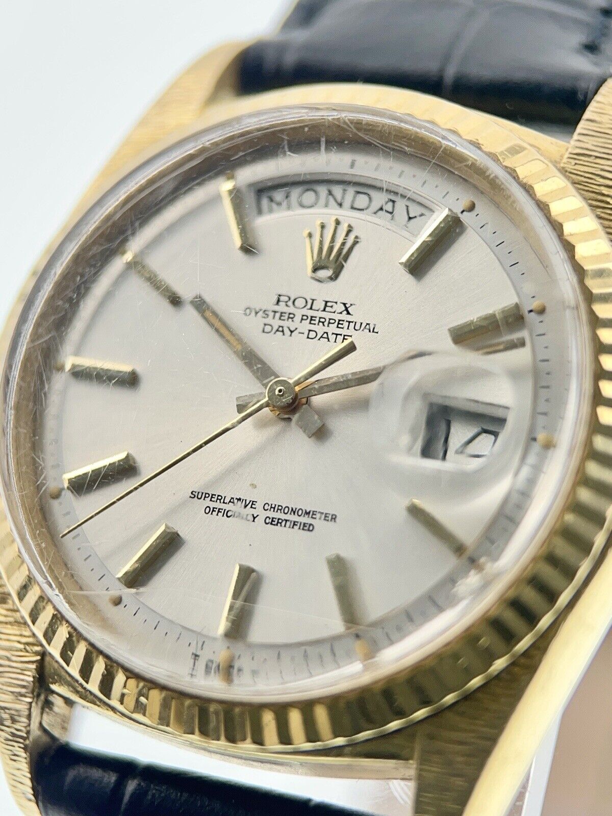 Rolex Day-Date 18k Yellow Gold Silver Color Dial 36mm Automatic Men’s Watch 1803