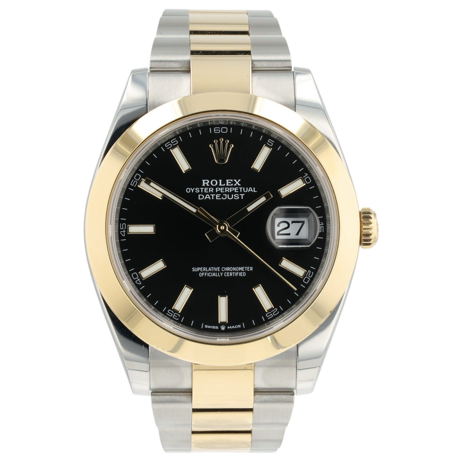 Rolex Datejust Two Tone Black Dial Gold & Steel 41mm Automatic Mens Watch 126303