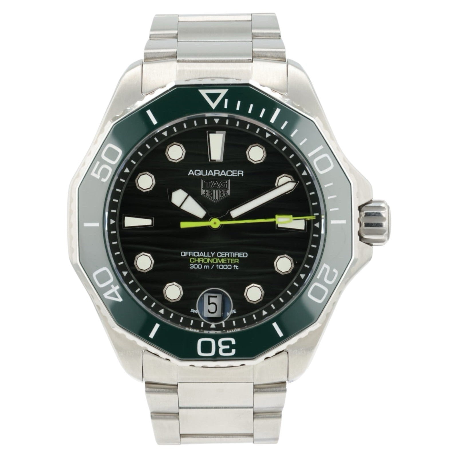 Tag Heuer Aquaracer Green Dial Stainless Steel 42mm Automatic Mens Watch WBP5116