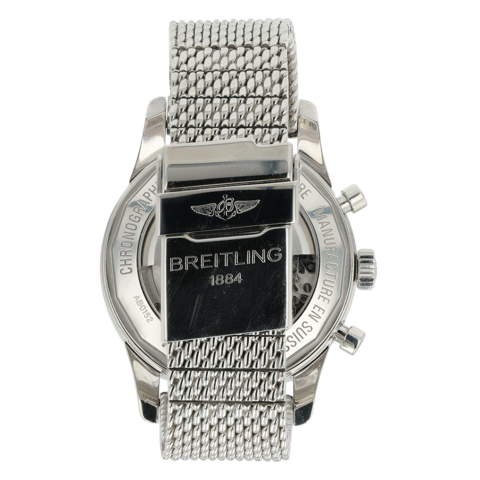 Breitling Transocean Black Dial Stainless Steel 43mm Automatic Mens Watch AB0152