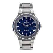 Hublot Classic Fusion Titanium 585.NX.7170.NX Titanium Casing Blue Dial