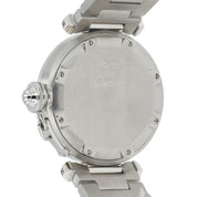 Cartier Pasha White Dial Steel 35mm Auto Diamond Bezel Unisex Watch 2324