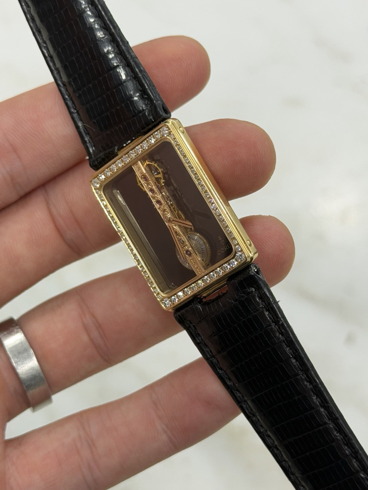 Corum Golden Bridge Diamond Wind Up 18k Yellow Gold Men's Watch - FOR PARTS