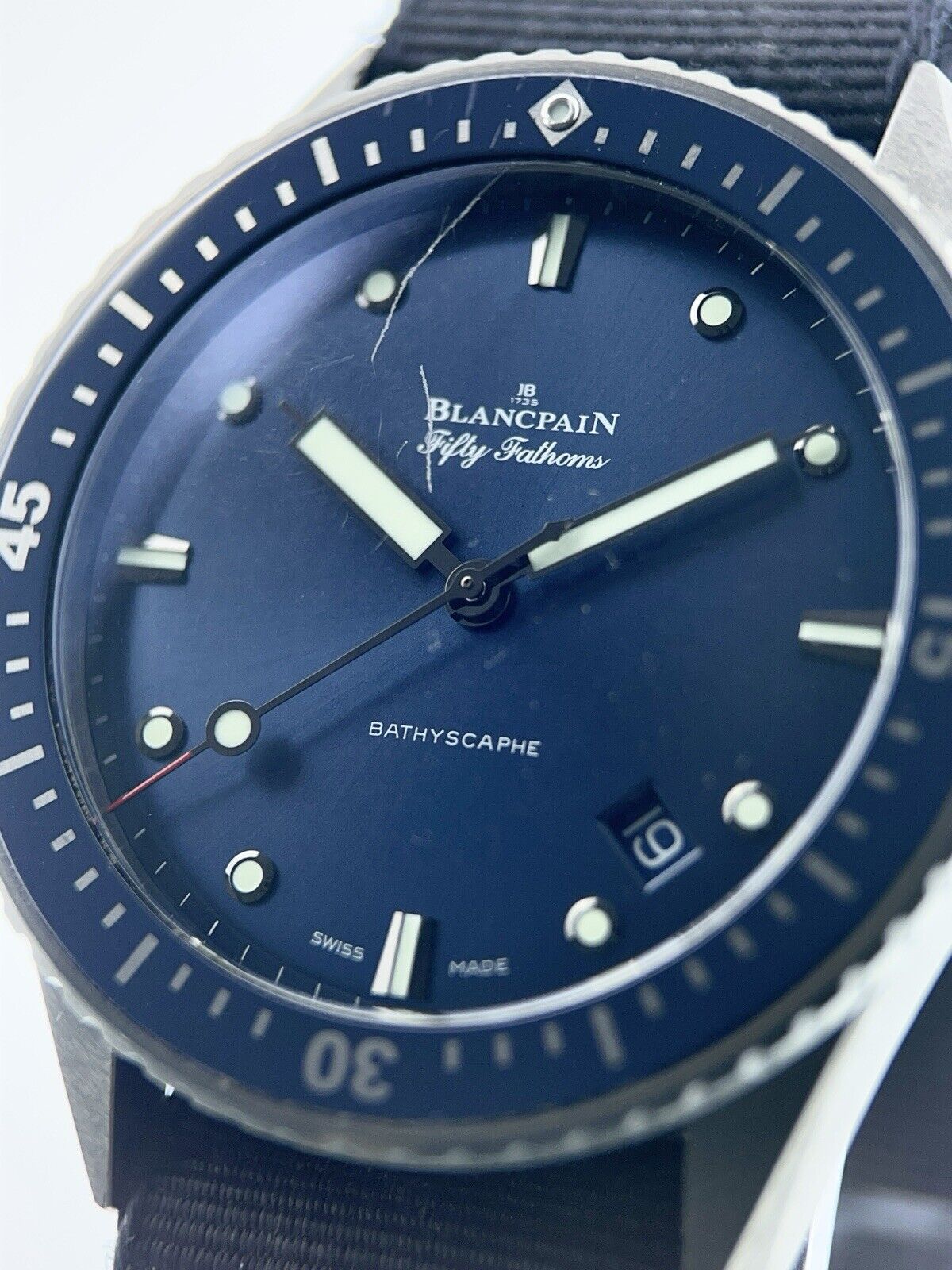 Blancpain Fifty Fathoms Ceramic Blue Dial 43mm Automatic Mens 5000-0240-052A