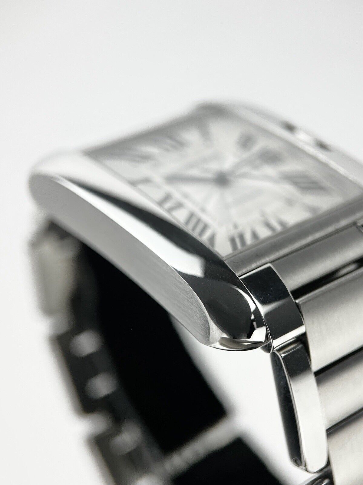 Cartier Tank Anglaise XL Stainless Steel Roman Automatic Men's Watch 3507