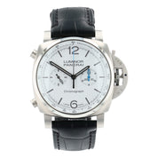 Panerai Luminor Chronograph Steel White Dial 44mm Automatic Mens Watch PAM01218
