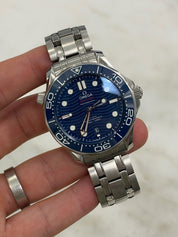 Omega Seamaster Wave 300m Diver Blue Ceramic Men's Watch 210.30.42.20.03.001