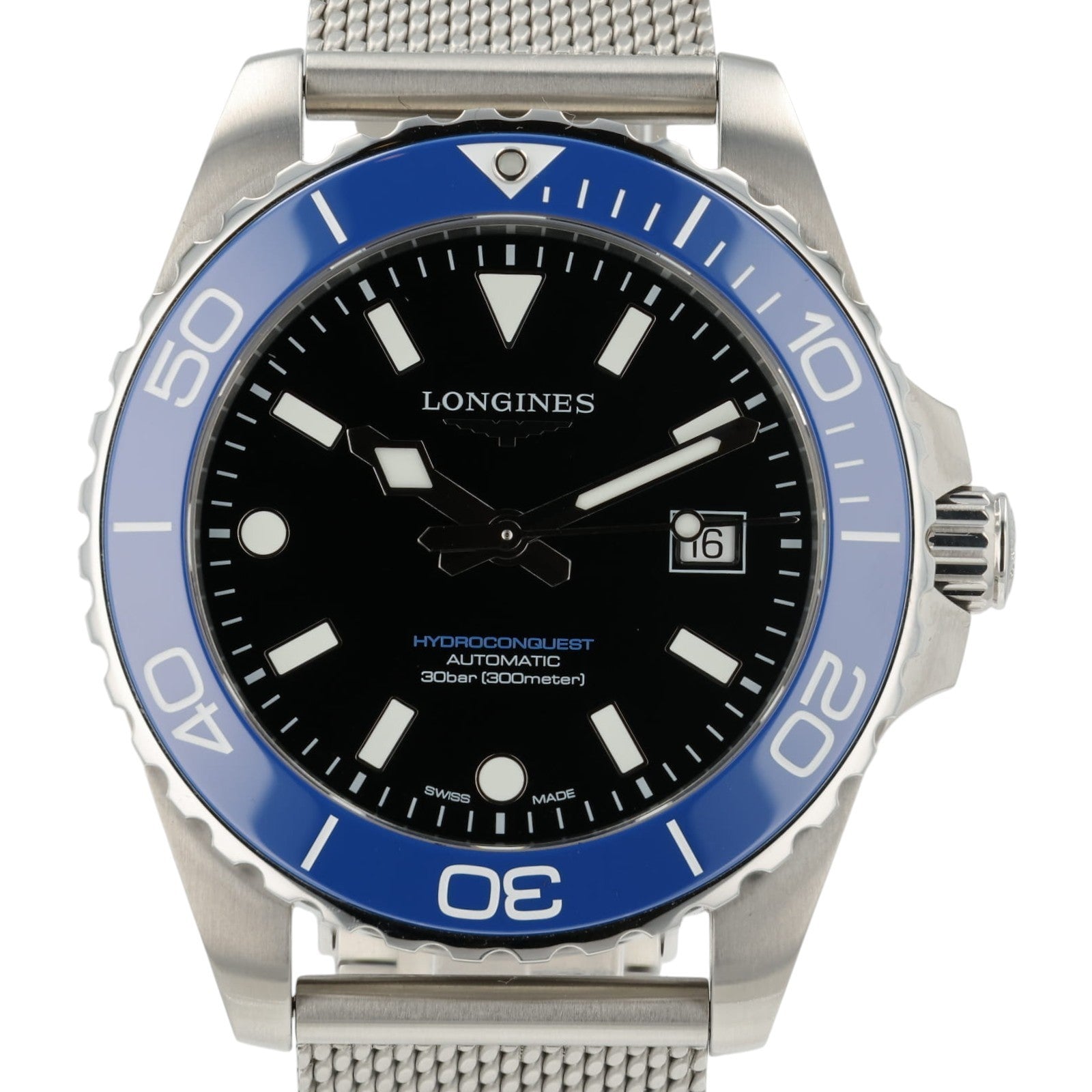 Longines Hydroconquest Black Dial Stainless Steel 42mm Automatic Mens L3.788.4