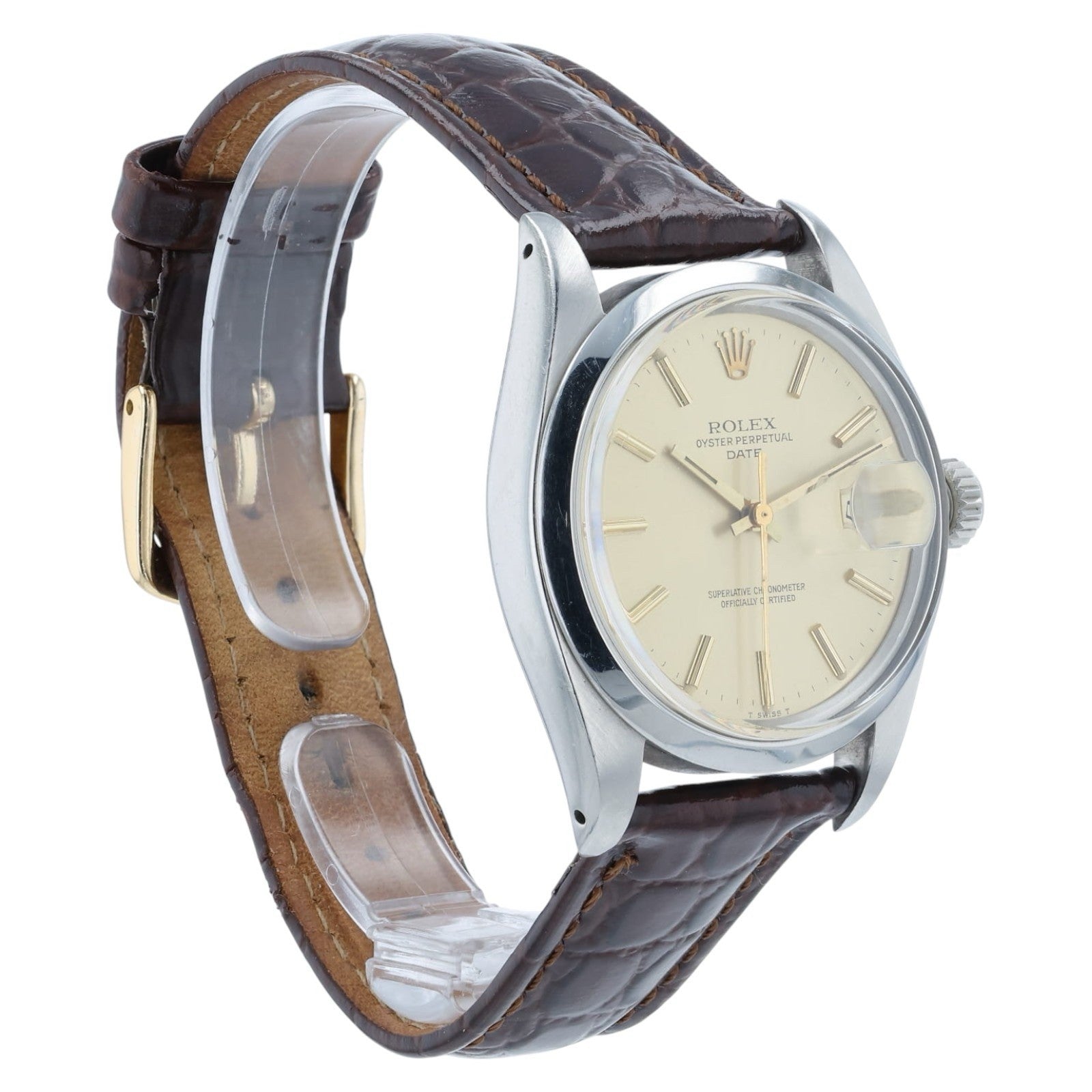 Rolex Date Champagne Dial Stainless Steel 34mm Automatic Movement Men’s 1500