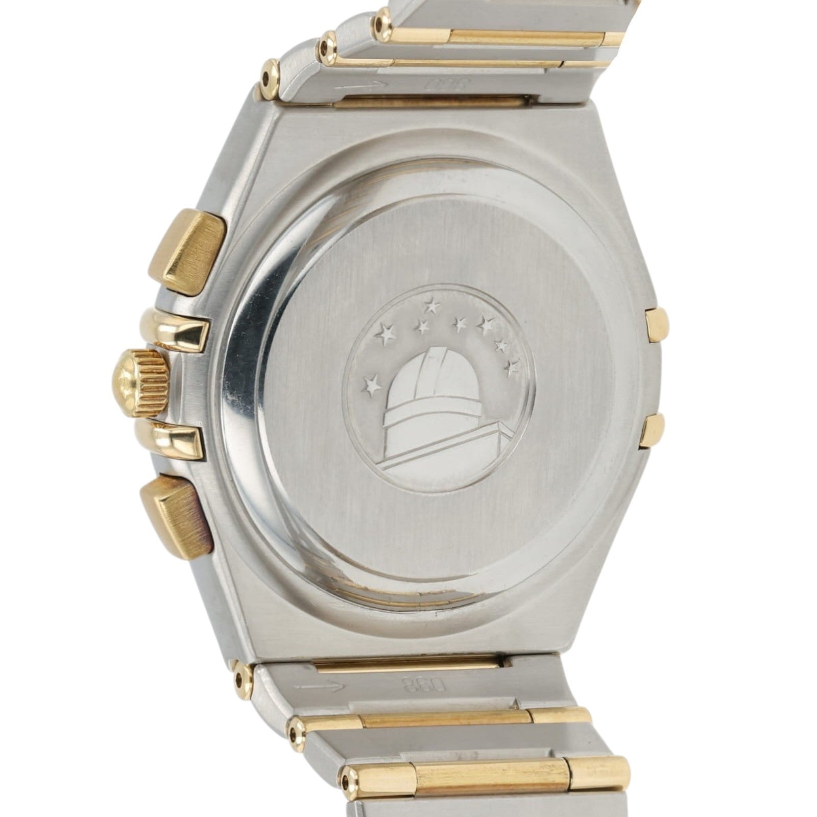 Omega Constellation Chronograph White Dial Gold & Steel 37mm Quartz Mens 1242.30