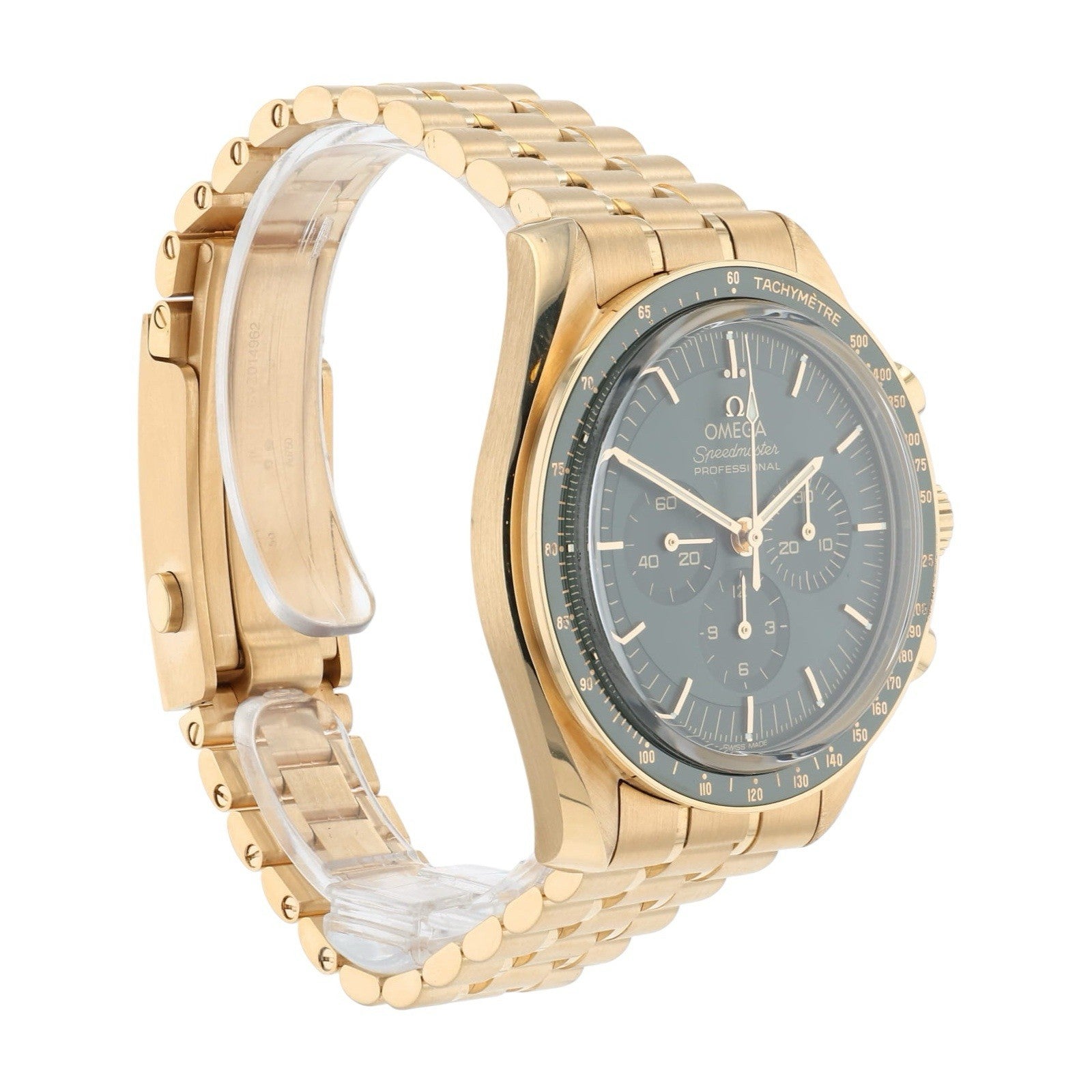 Omega Speedmaster 18k Yellow Gold Green Dial 42mm Manual 310.60.42.50.10.001