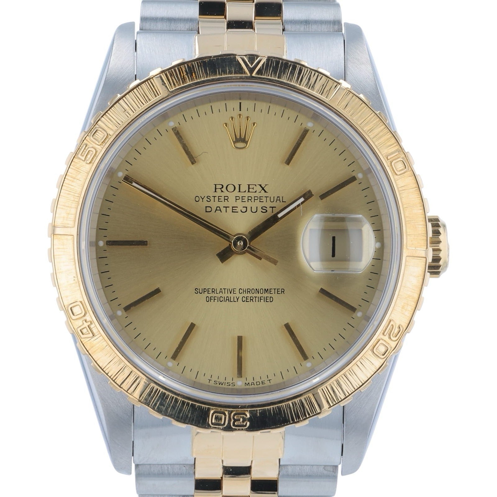 Rolex Datejust Gold & Steel Champagne Dial 36mm Automatic Men’s Watch 16233