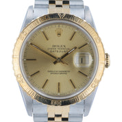 Rolex Datejust Gold & Steel Champagne Dial 36mm Automatic Men’s Watch 16233
