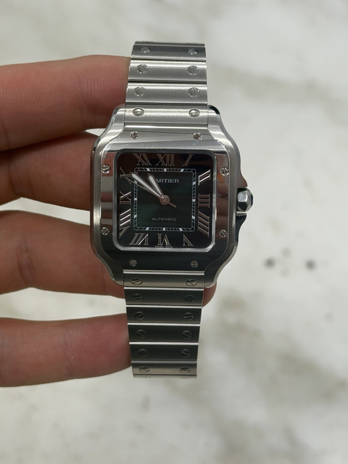2026 Cartier Santos Stainless Steel Green Dial 35mm Auto Men’s Watch WSSA0061