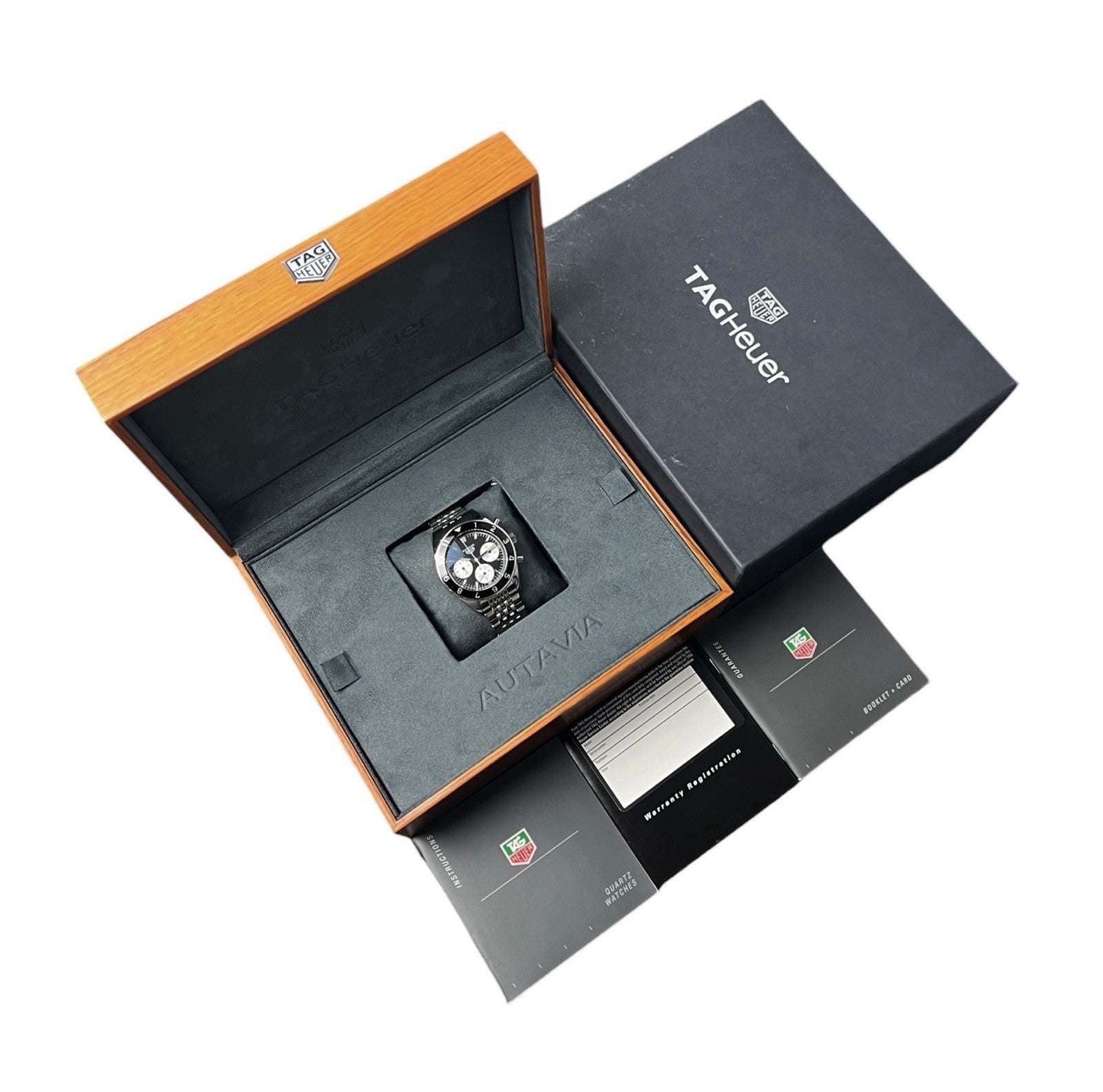 Tag Heuer Autavia Black Dial Stainless Steel 42mm Automatic Mens Watch CBE2110