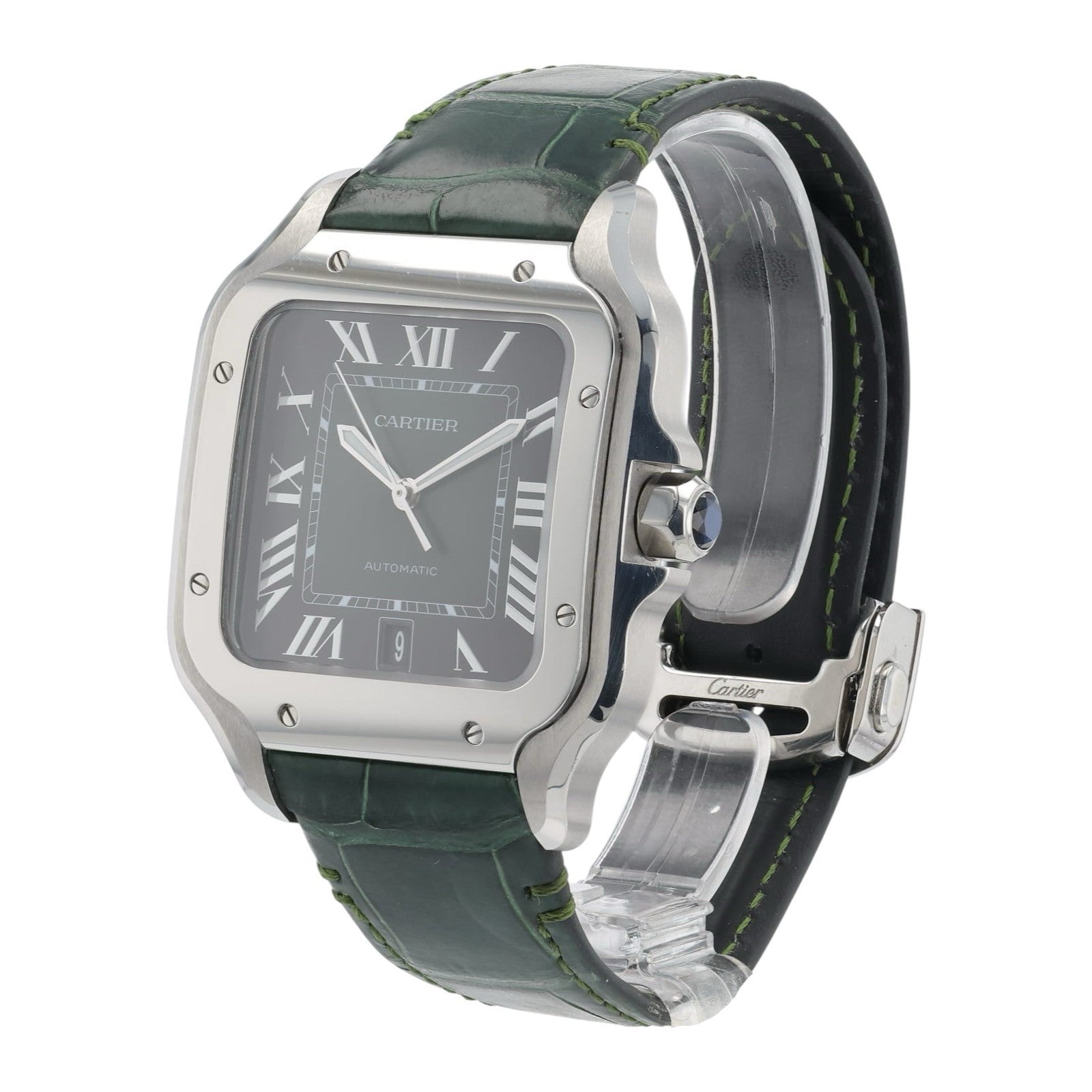 Cartier Santos Stainless Steel Green Dial 40mm Automatic Men’s Watch WSSA0062