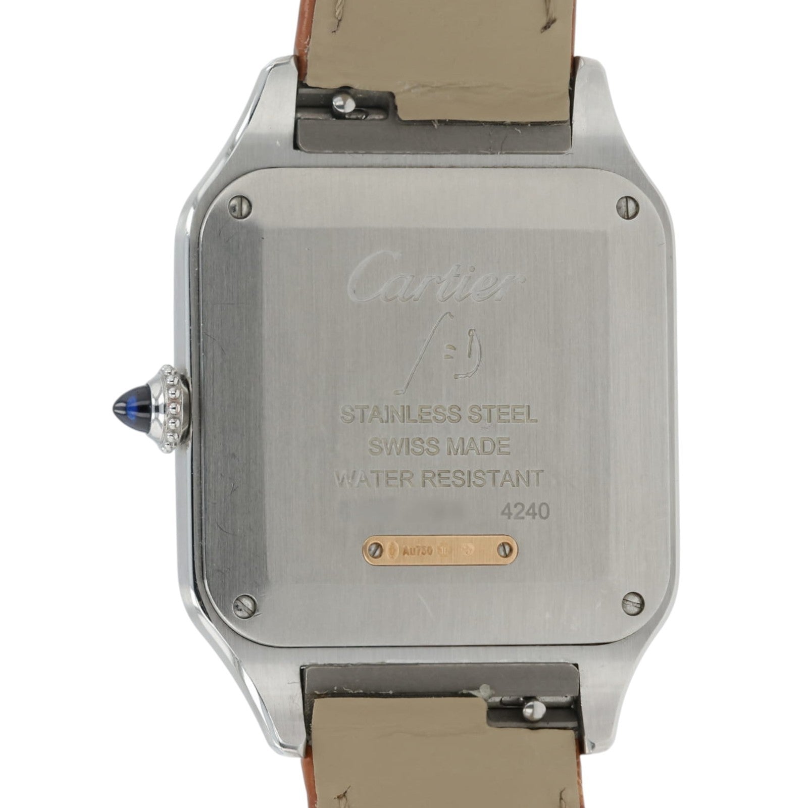 Cartier Santos Dumont Large Silver Dial Steel & 18k Rose Gold 31mm WA2A0011