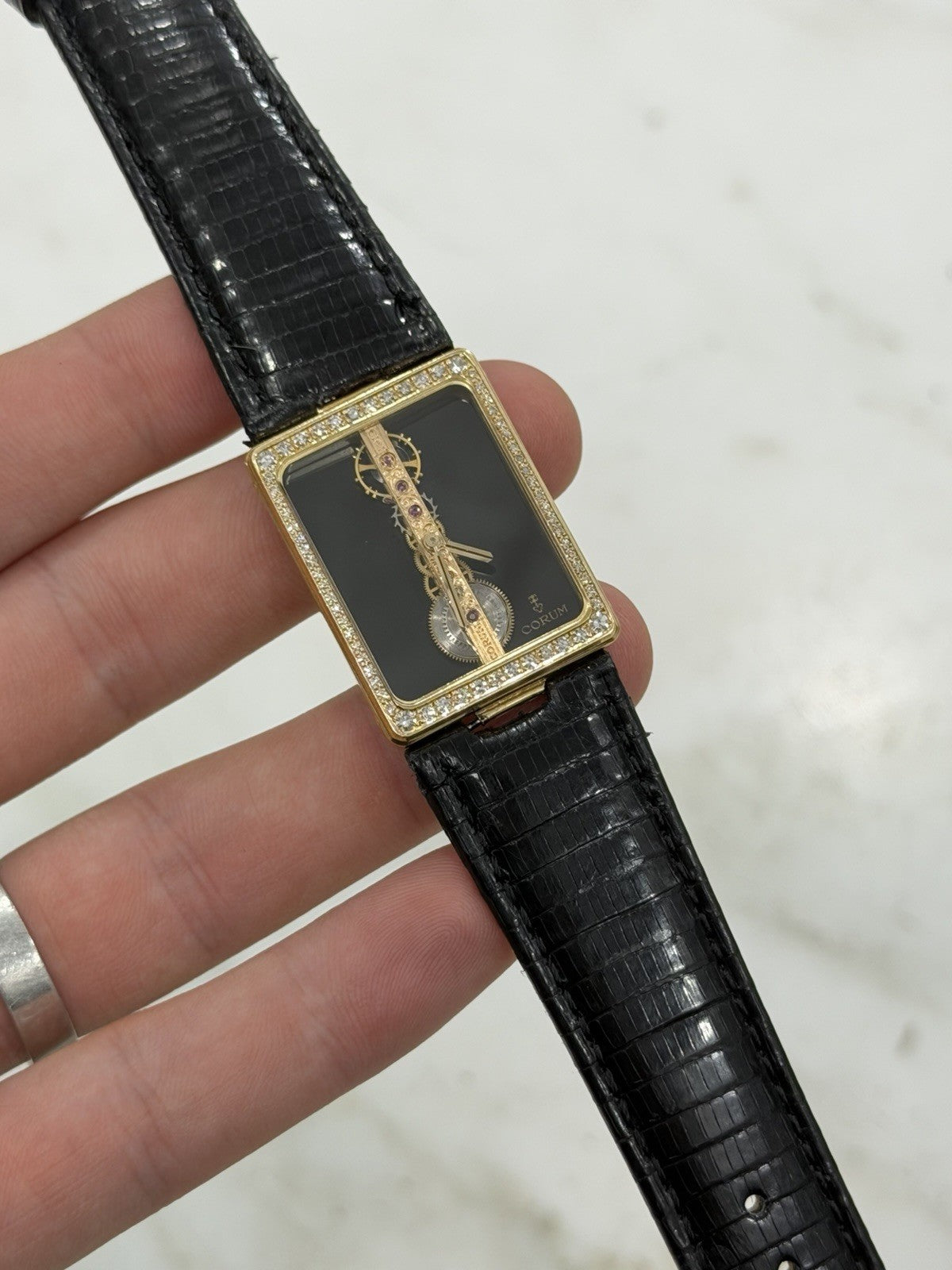 Corum Golden Bridge Diamond Wind Up 18k Yellow Gold Men's Watch - FOR PARTS