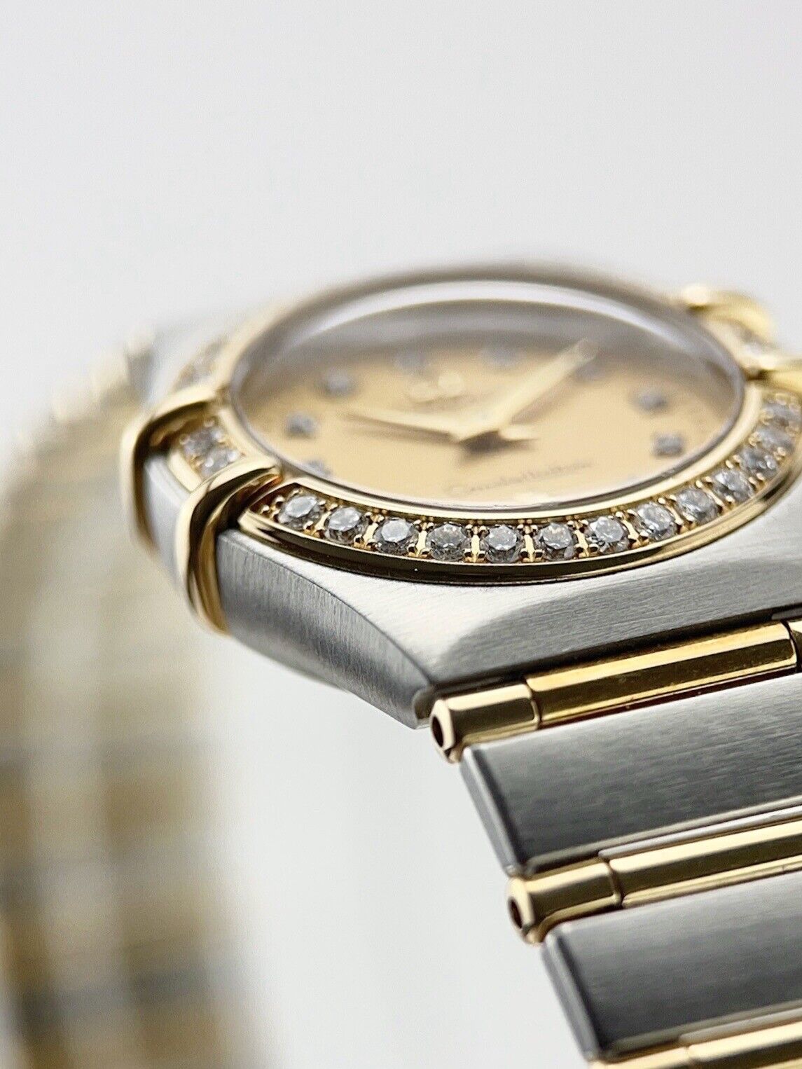 Omega Constellation Steel Champagne 22mm Diamond Bezel Women’s Watch