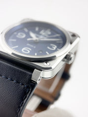 NEW Bell & Ross Blue Stainless Steel Blue Dial 41mm Automatic Men's Watch BR03