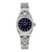 Rolex Oyster Stainless Steel Black Dial 24mm Automatic Women’s Watch 67180