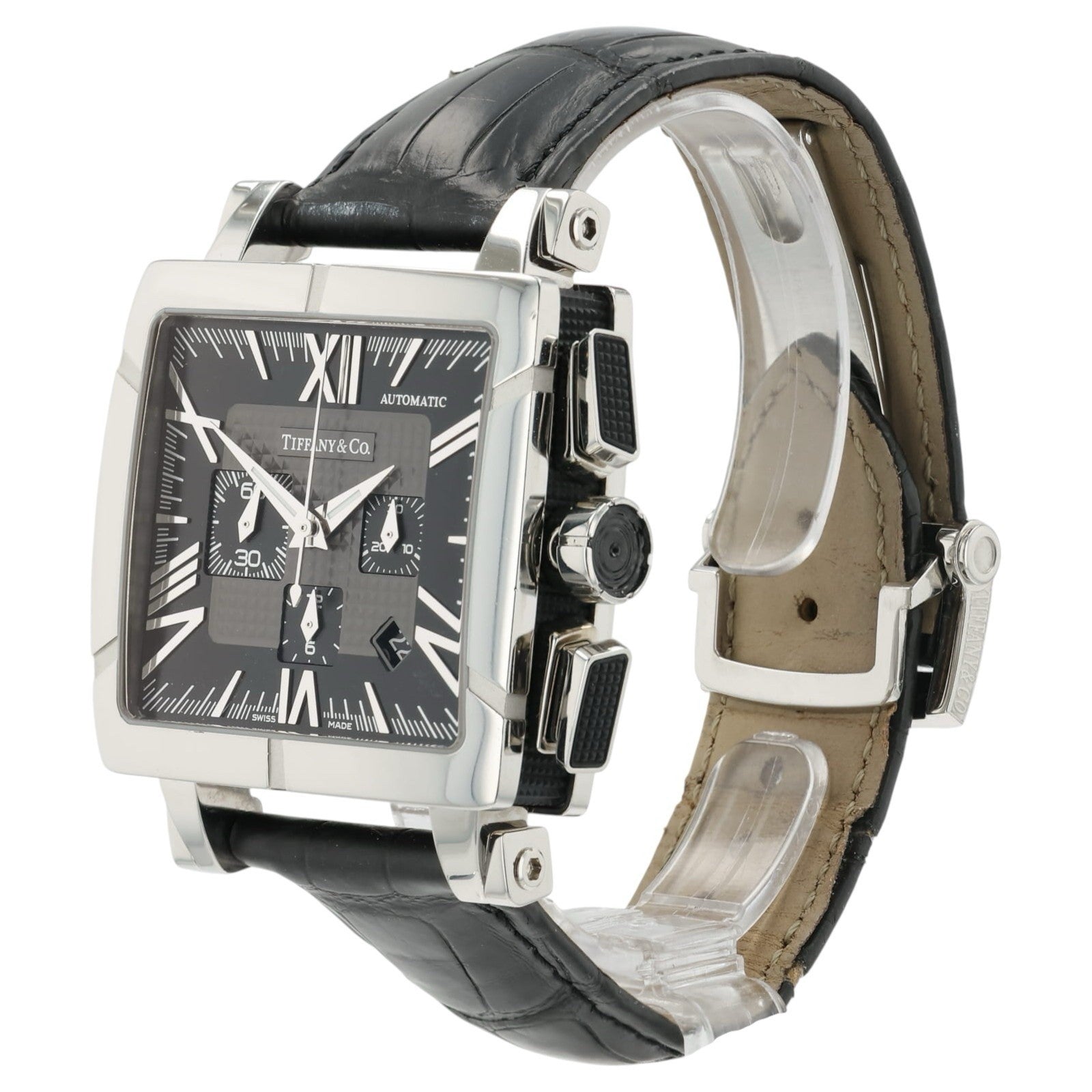 Tiffany Atlas Chrono Black Dial Stainless Steel 40mm Automatic Mens Watch