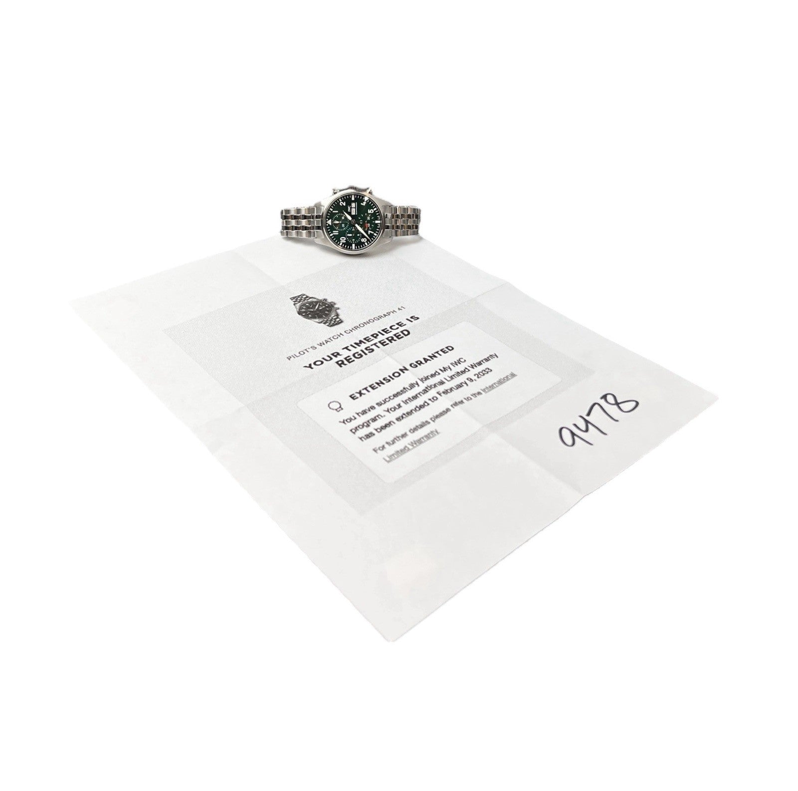 IWC Pilot Chronograph Stainless Steel Green Dial 41mm Automatic Watch IW388104