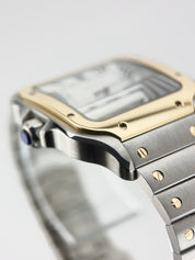 Cartier Santos Gold & Steel Silver Dial 39mm Automatic Mens Watch W2SA0009