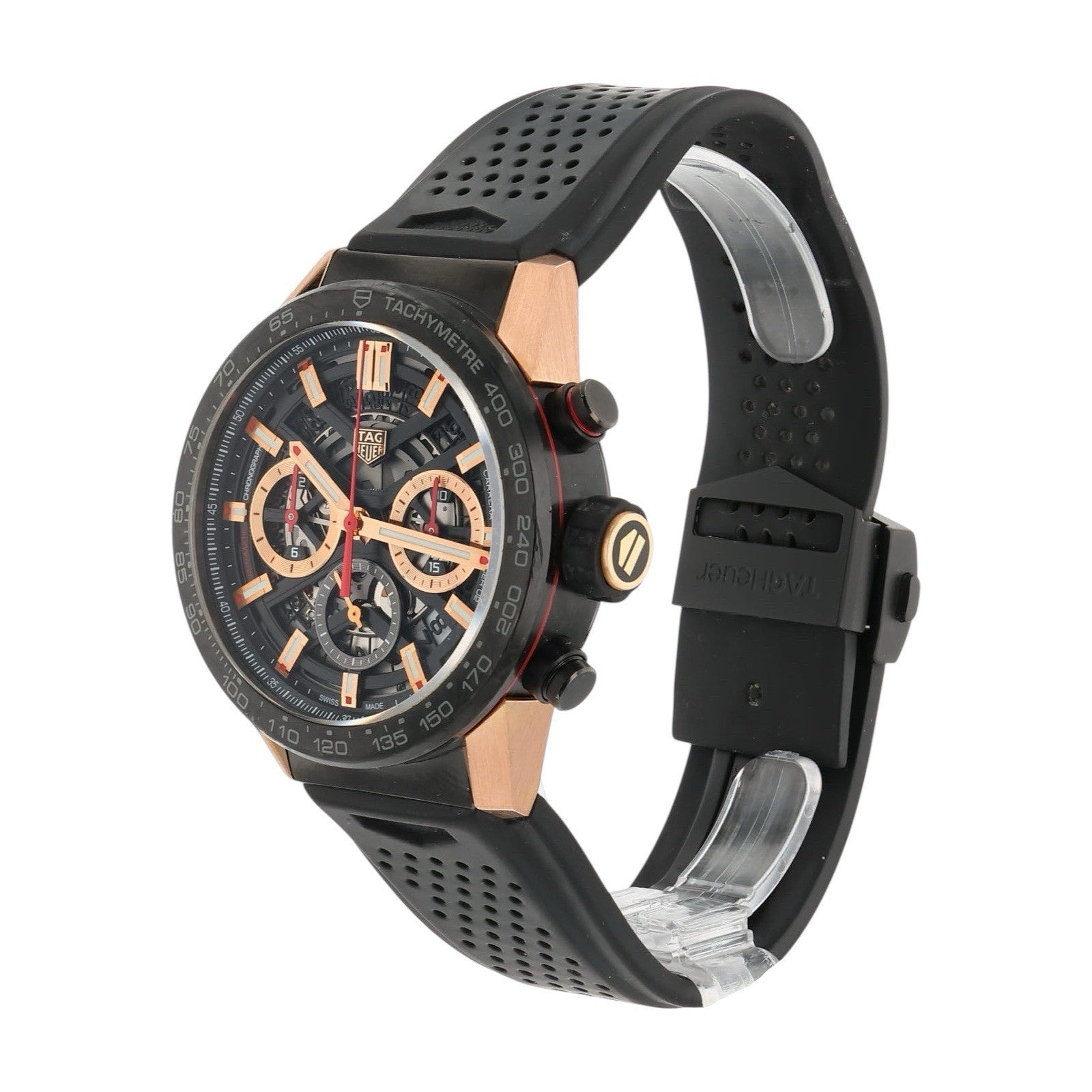 Tag Heuer Steel & Gold PVD Skeleton Dial 43mm Automatic Mens Watch CBG2052