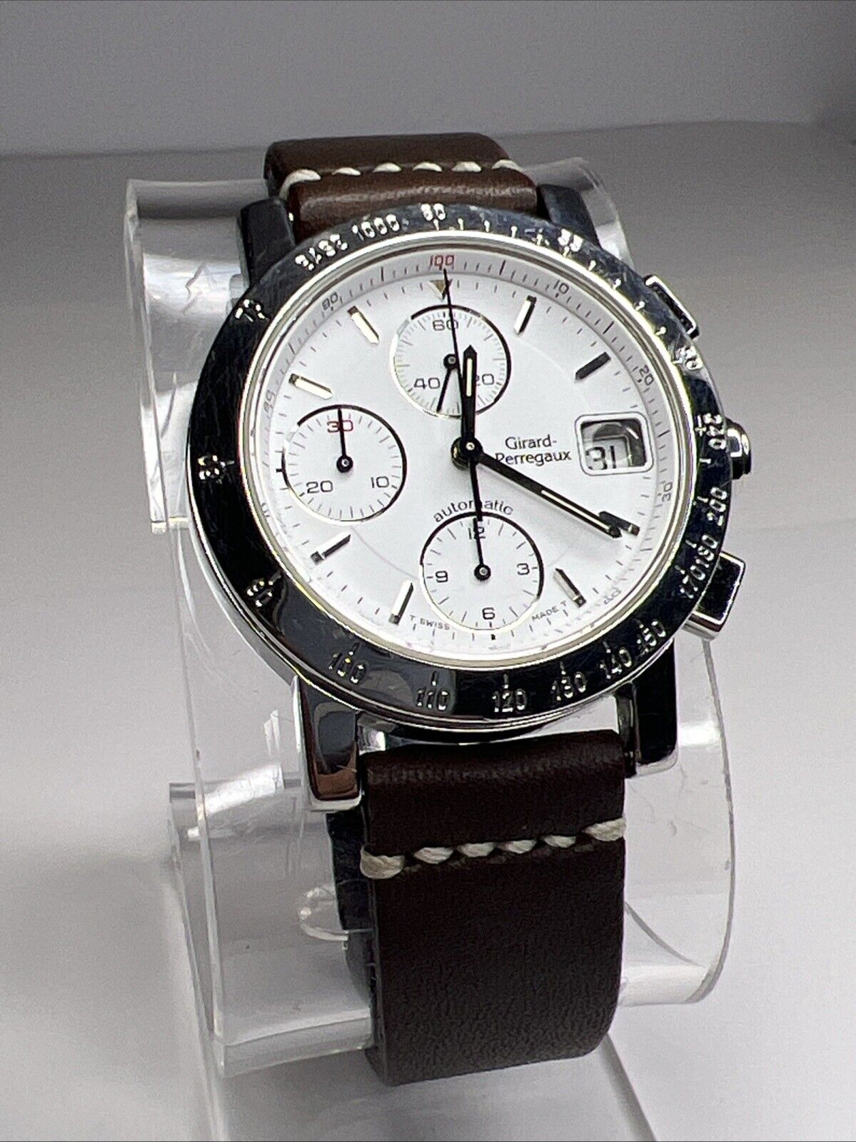 Girard Perregaux Chronograph Ref 7500 Automatic 36mm Steel Date Watch