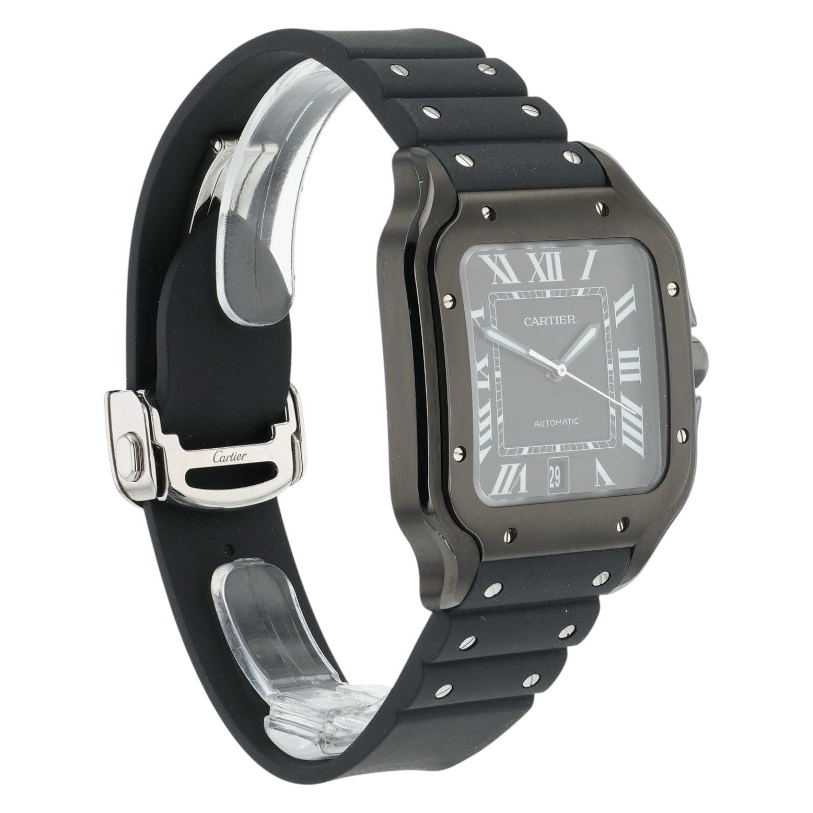 2022 Cartier Santos Stainless Steel Black Dial 39x47mm Auto Men’s Watch WSSA0039