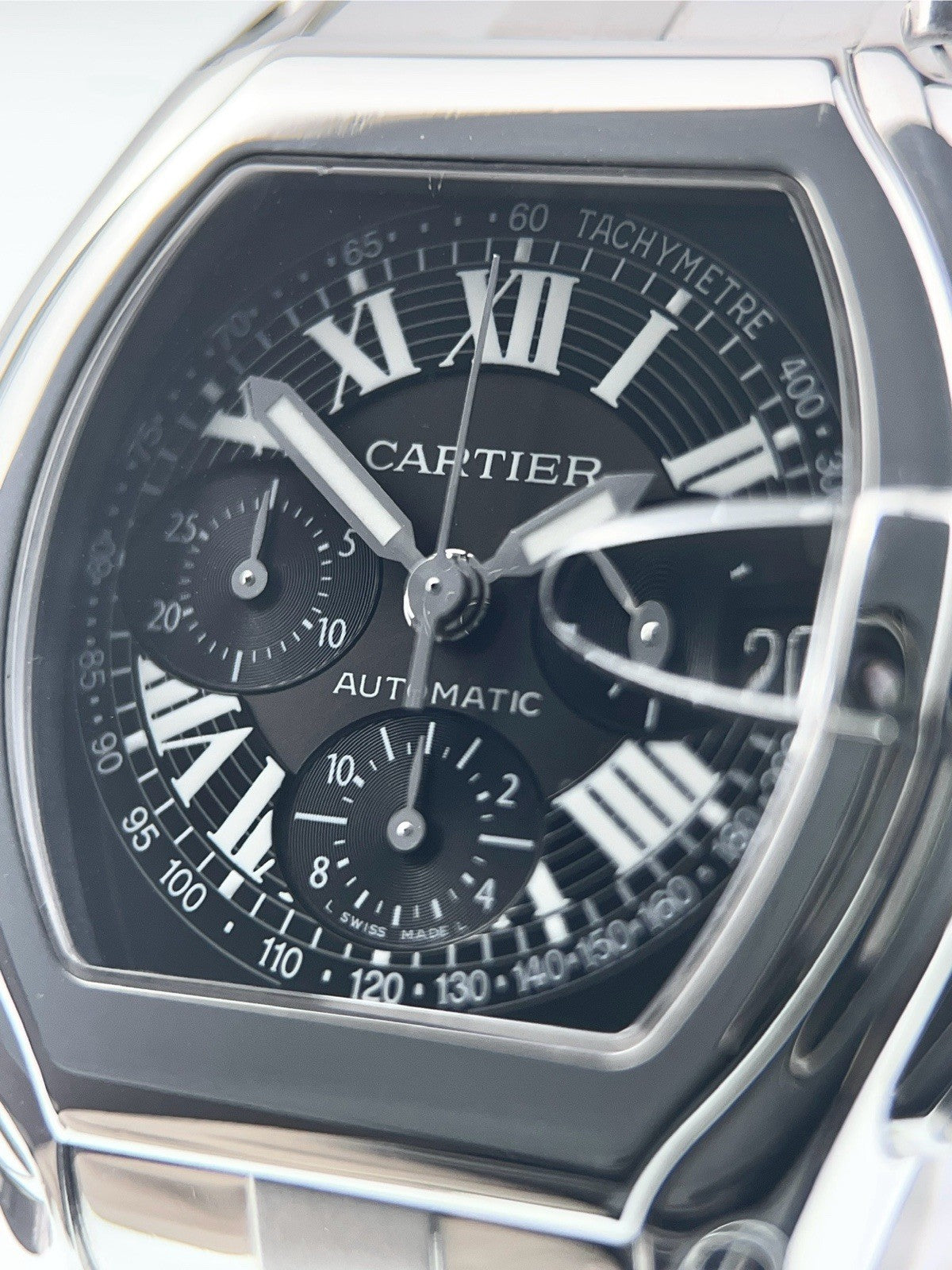 Cartier Roadster Stainless Steel Black Dial 40mm Automatic Men's Watch W62007X6