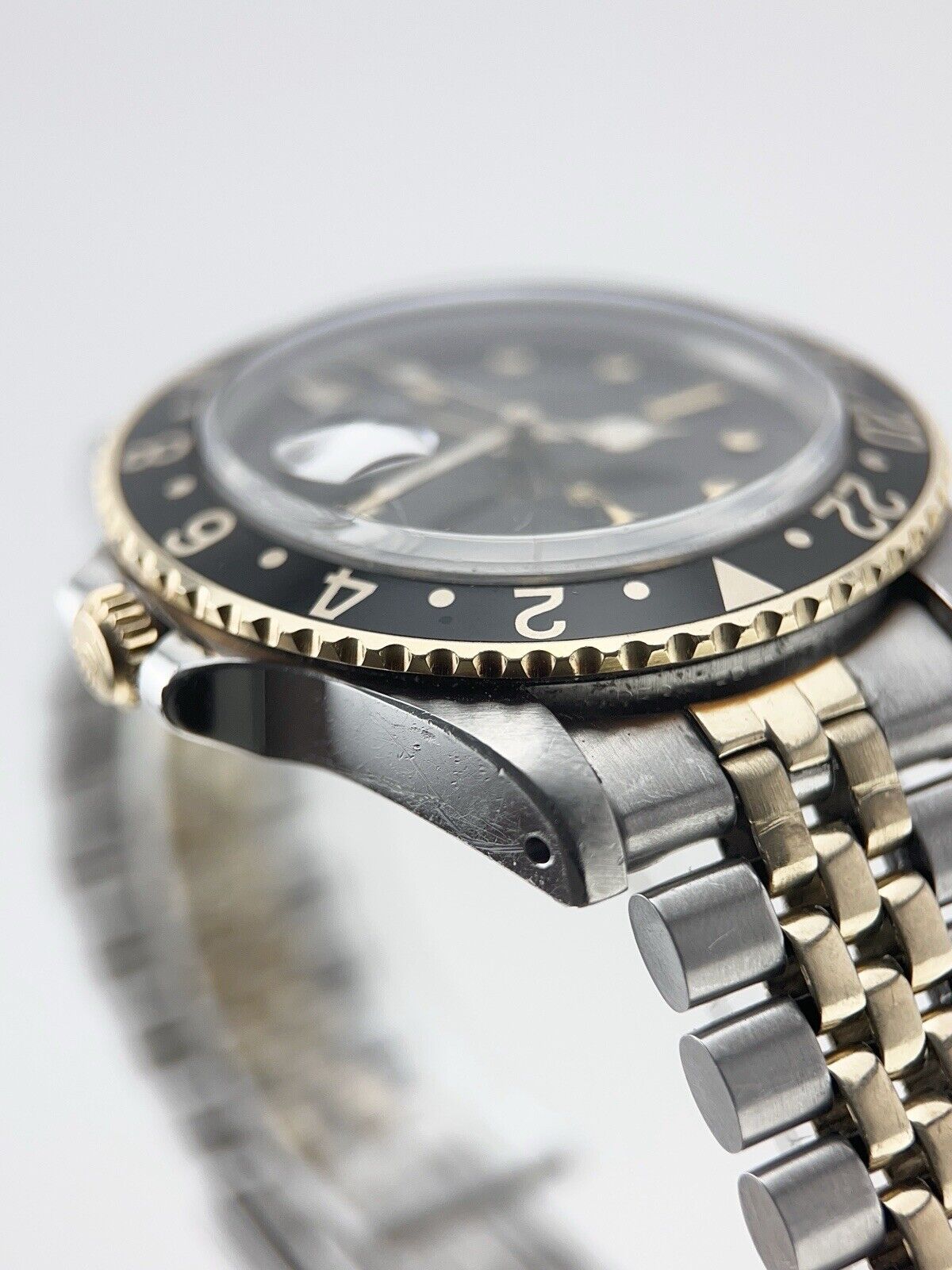 Vintage Rolex GMT Master Two Tone 1675 Nipple Black Dial Automatic 40MM W/ Box