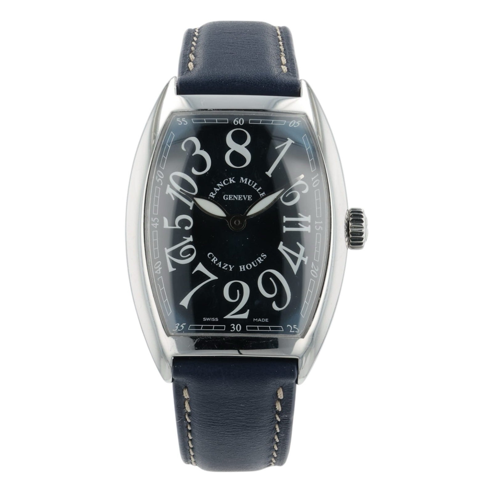 Franck Muller Crazy Hours Blue Dial Steel 43x33mm Automatic Mens 7880 CH II NR