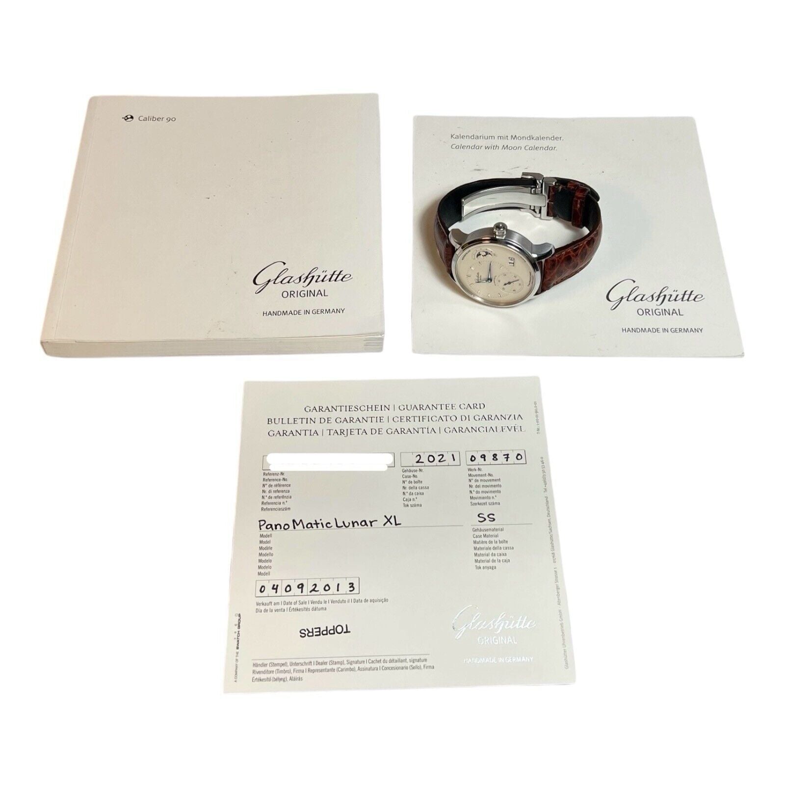 Glashutte Original PanoMaticLunar Steel Silver Color Dial 40mm 1-90-02-42-32-05